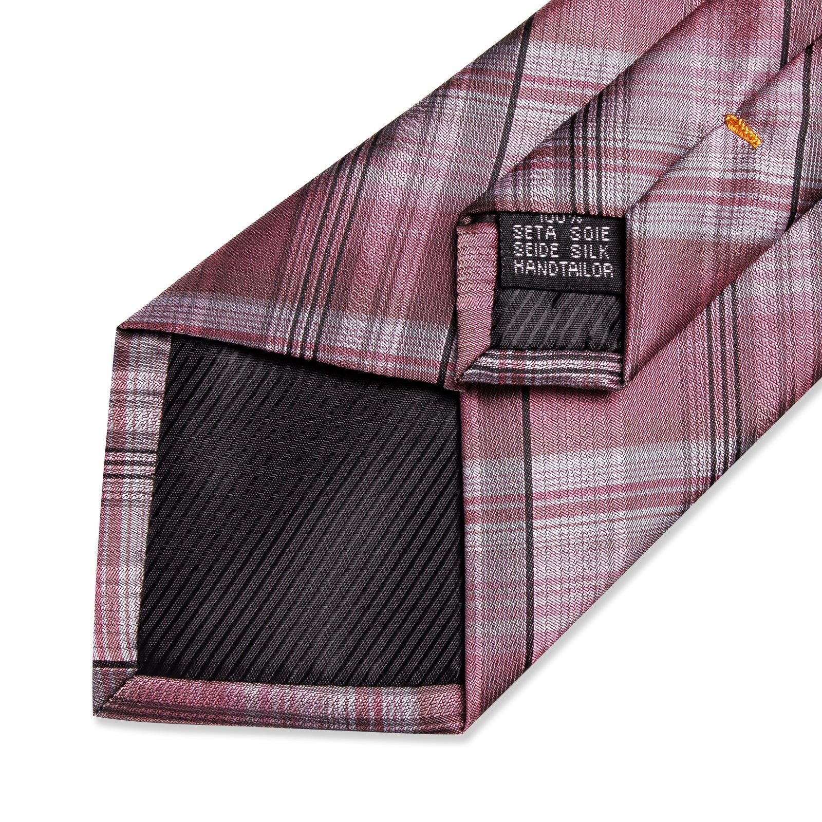 GentCrest Black Plaid Tie Hanky Cufflinks Set - Image 3