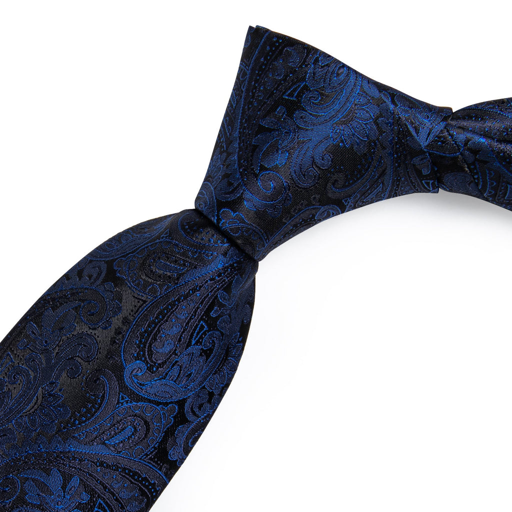 GentCrest Black Paisley Tie Hanky Cufflinks Set - Image 4