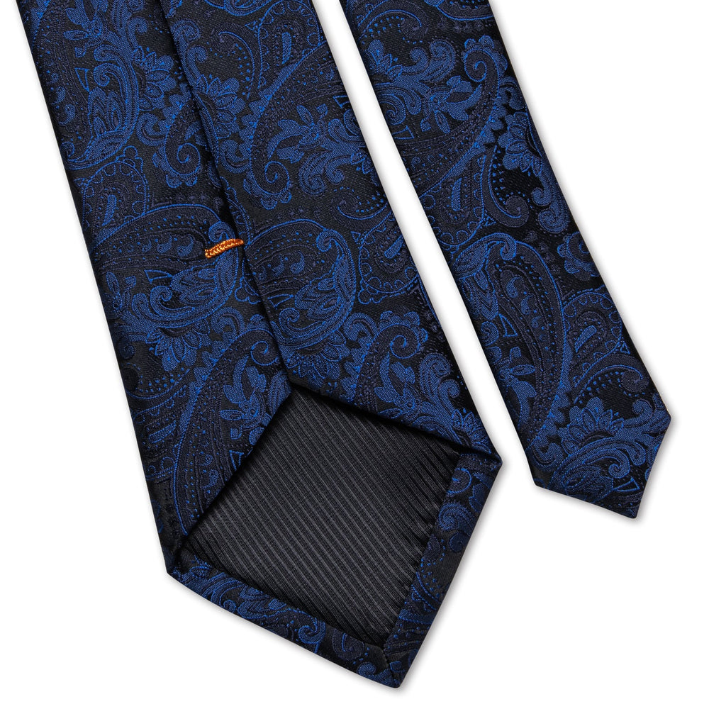 GentCrest Black Paisley Tie Hanky Cufflinks Set - Image 5