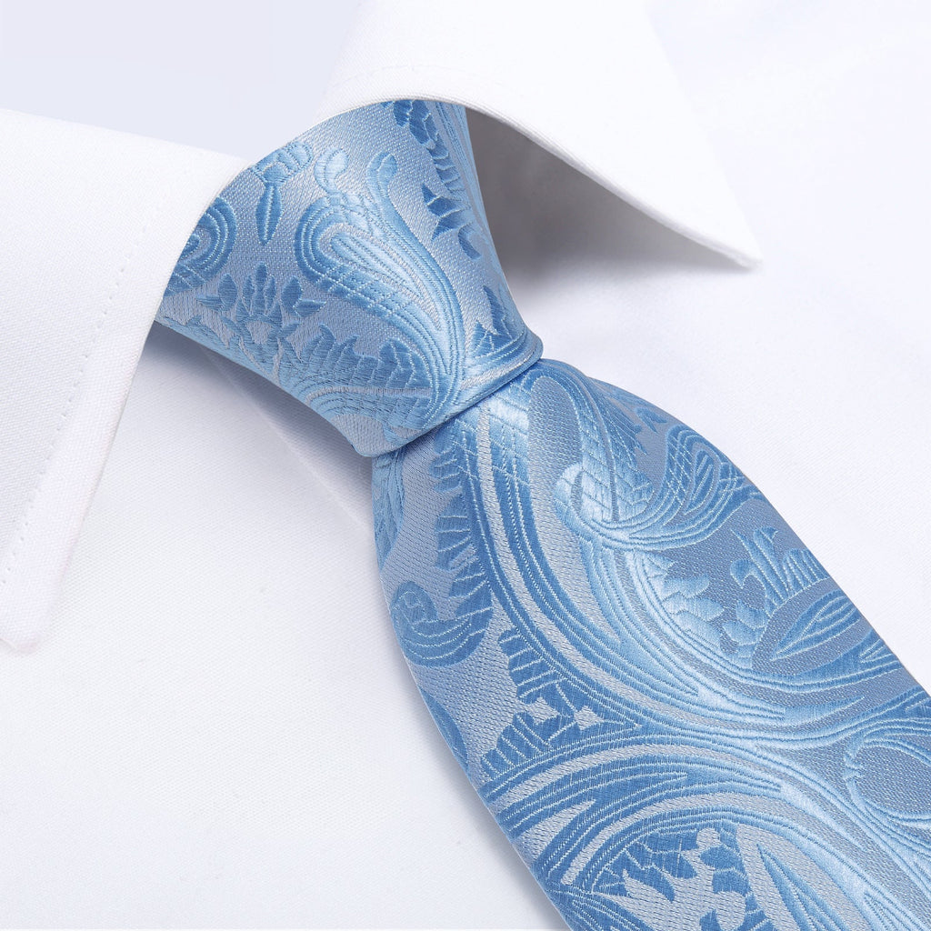 GentCrest Blue Floral Tie with Rings - Image 5