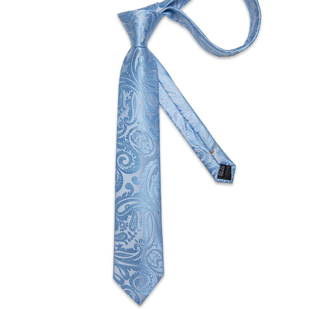 GentCrest Blue Floral Tie with Rings - Image 8