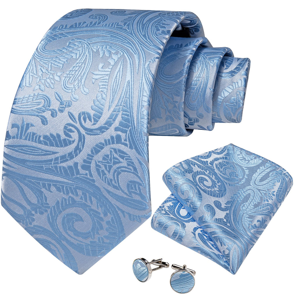 GentCrest Blue Floral Tie with Rings - Image 4