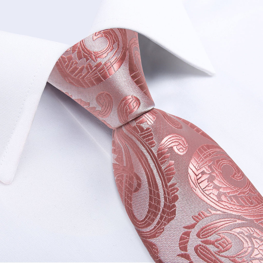 GentCrest Pink Paisley Tie Hanky Cufflinks Set - Image 5