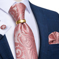 GentCrest Pink Paisley Tie with Rings - Image 1