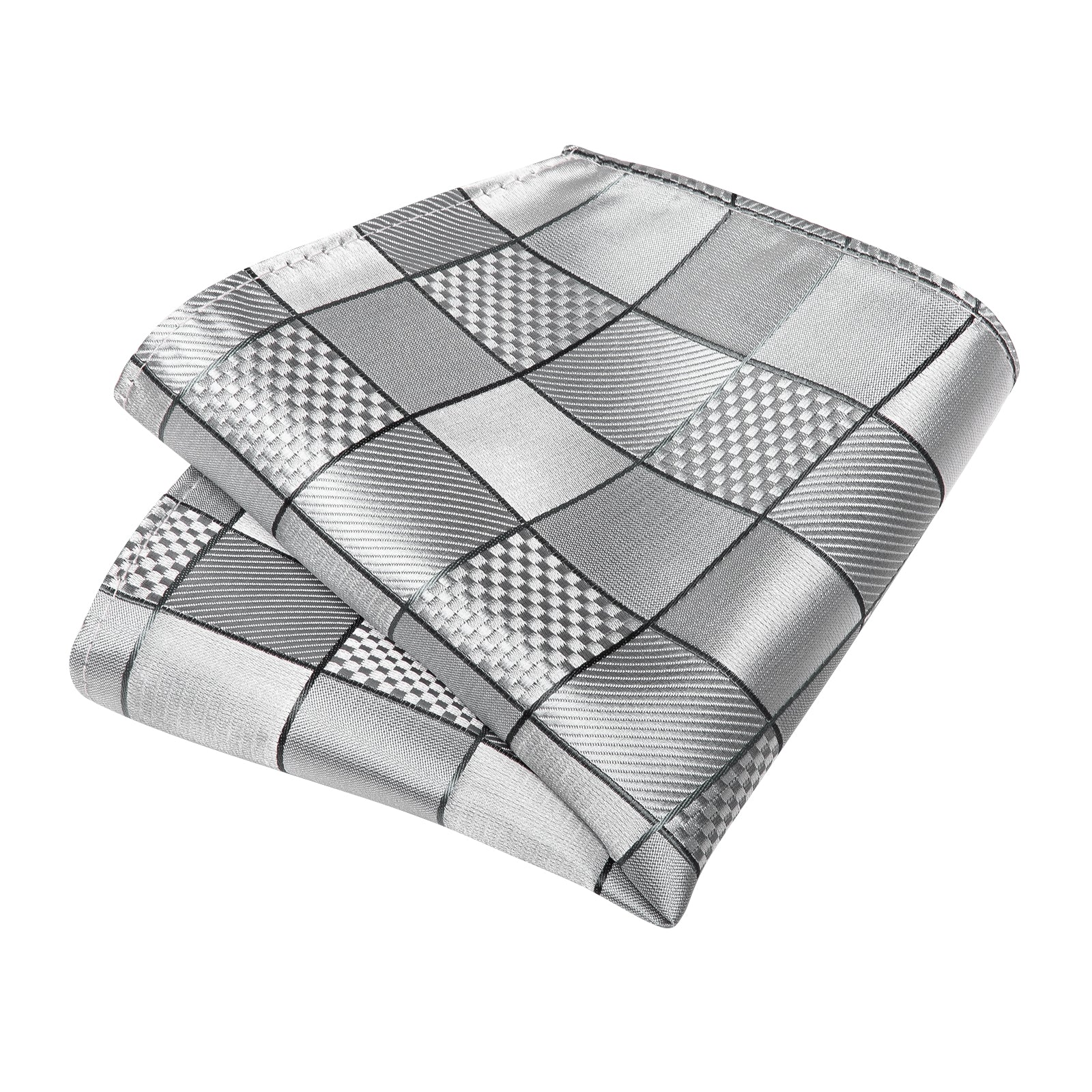 GentCrest Grey Plaid Tie Hanky Cufflinks Set - Image 4
