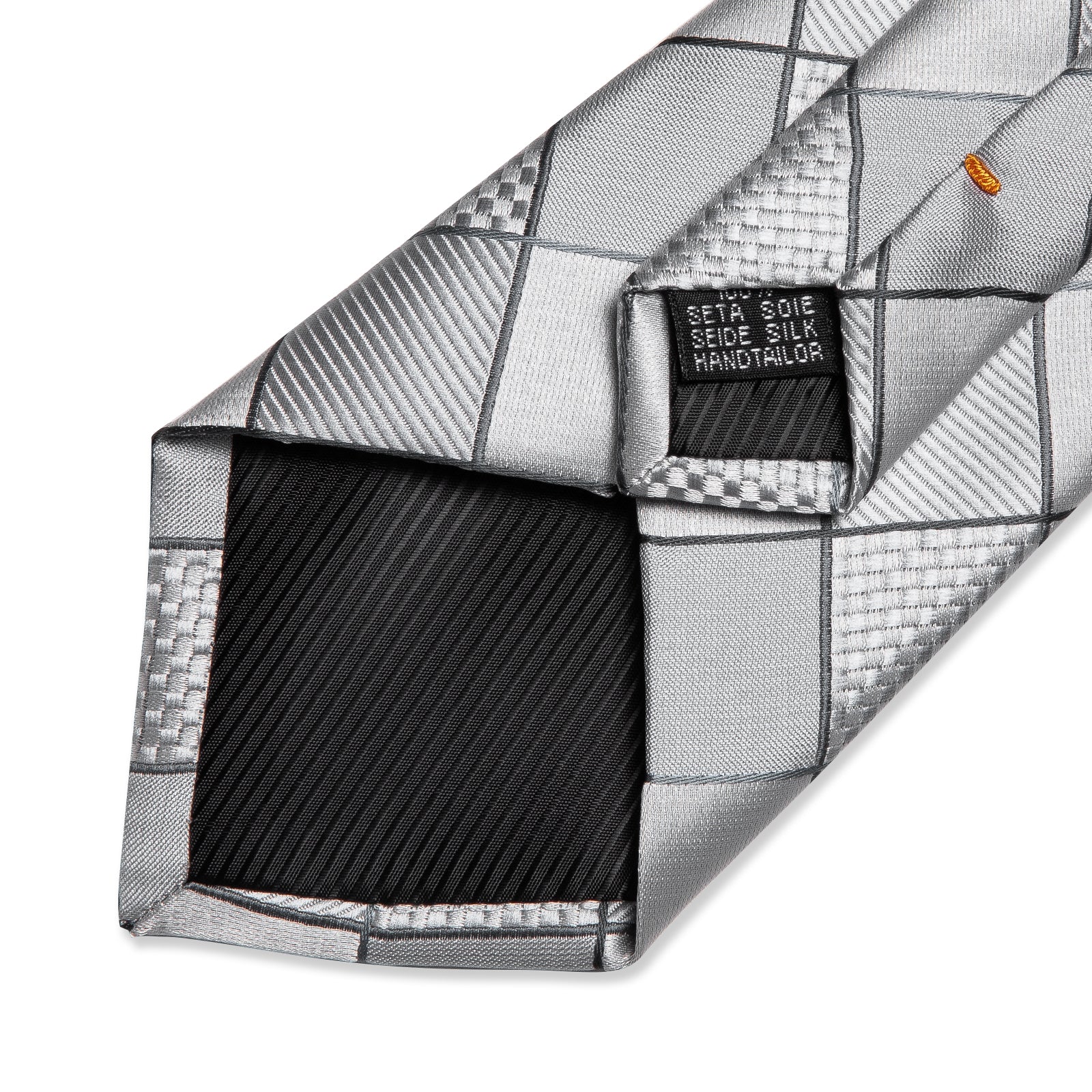 GentCrest Grey Plaid Tie Hanky Cufflinks Set - Image 3