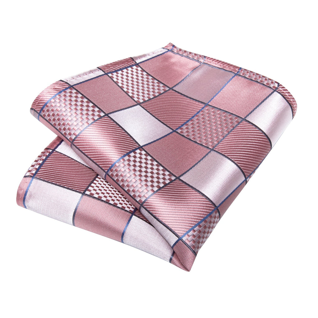 GentCrest Pink Plaid Tie Hanky Cufflinks Set - Image 4