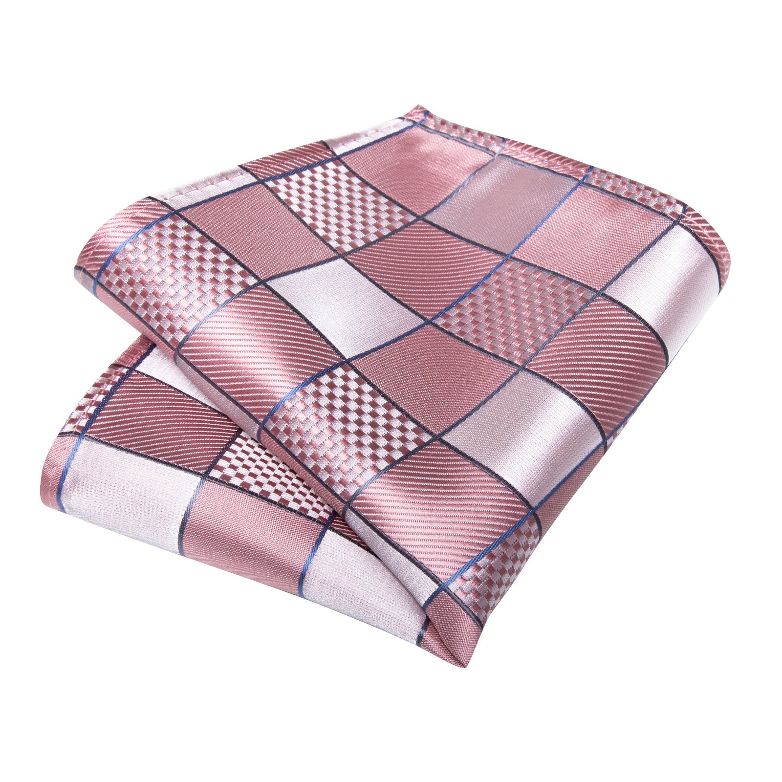 GentCrest Pink Plaid Tie Hanky Cufflinks Set - Image 4