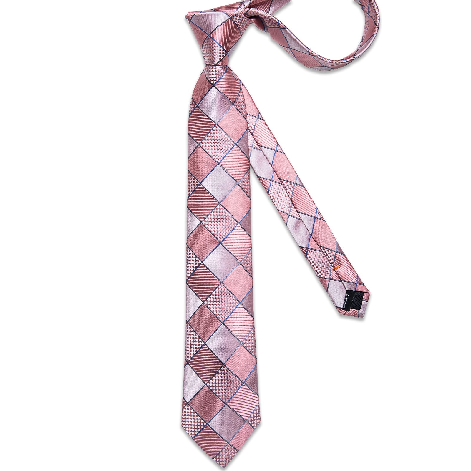 GentCrest Pink Plaid Tie Hanky Cufflinks Set - Image 6