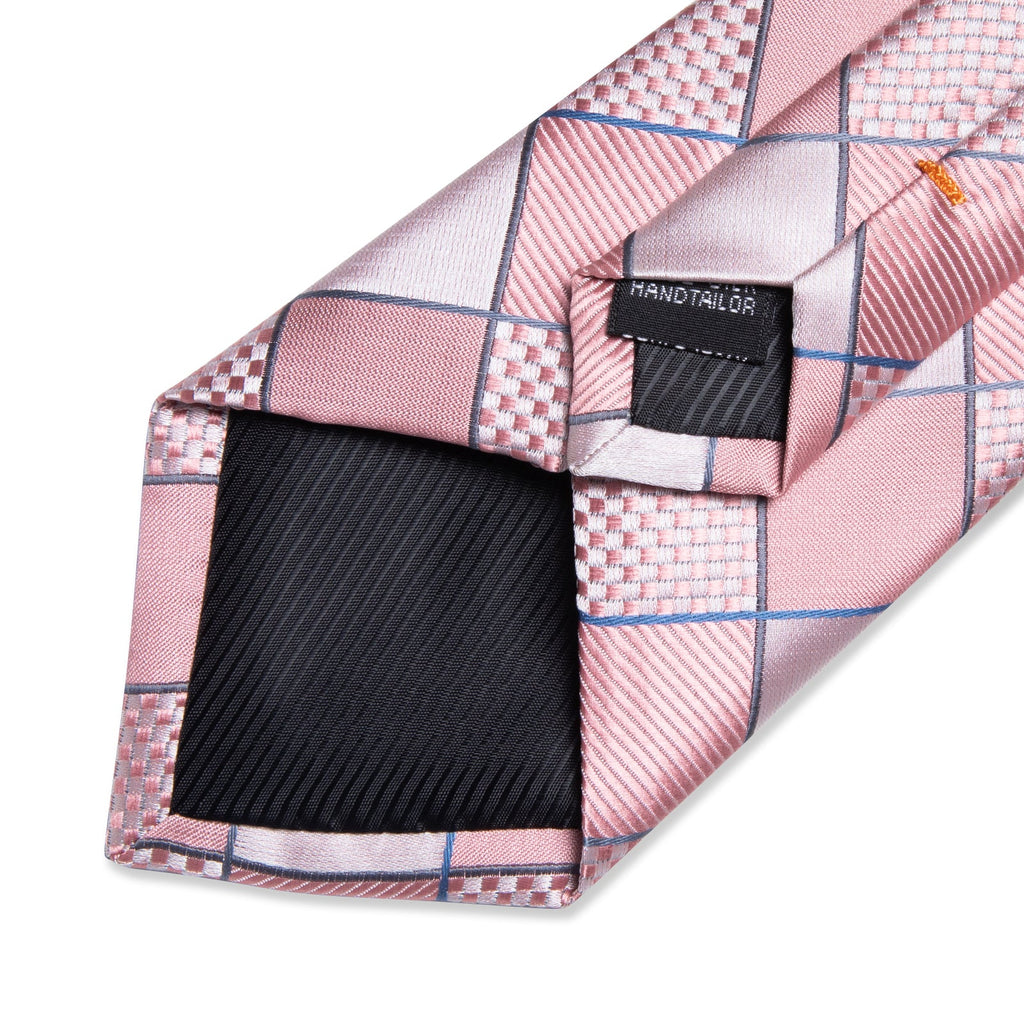 GentCrest Pink Plaid Tie Hanky Cufflinks Set - Image 3