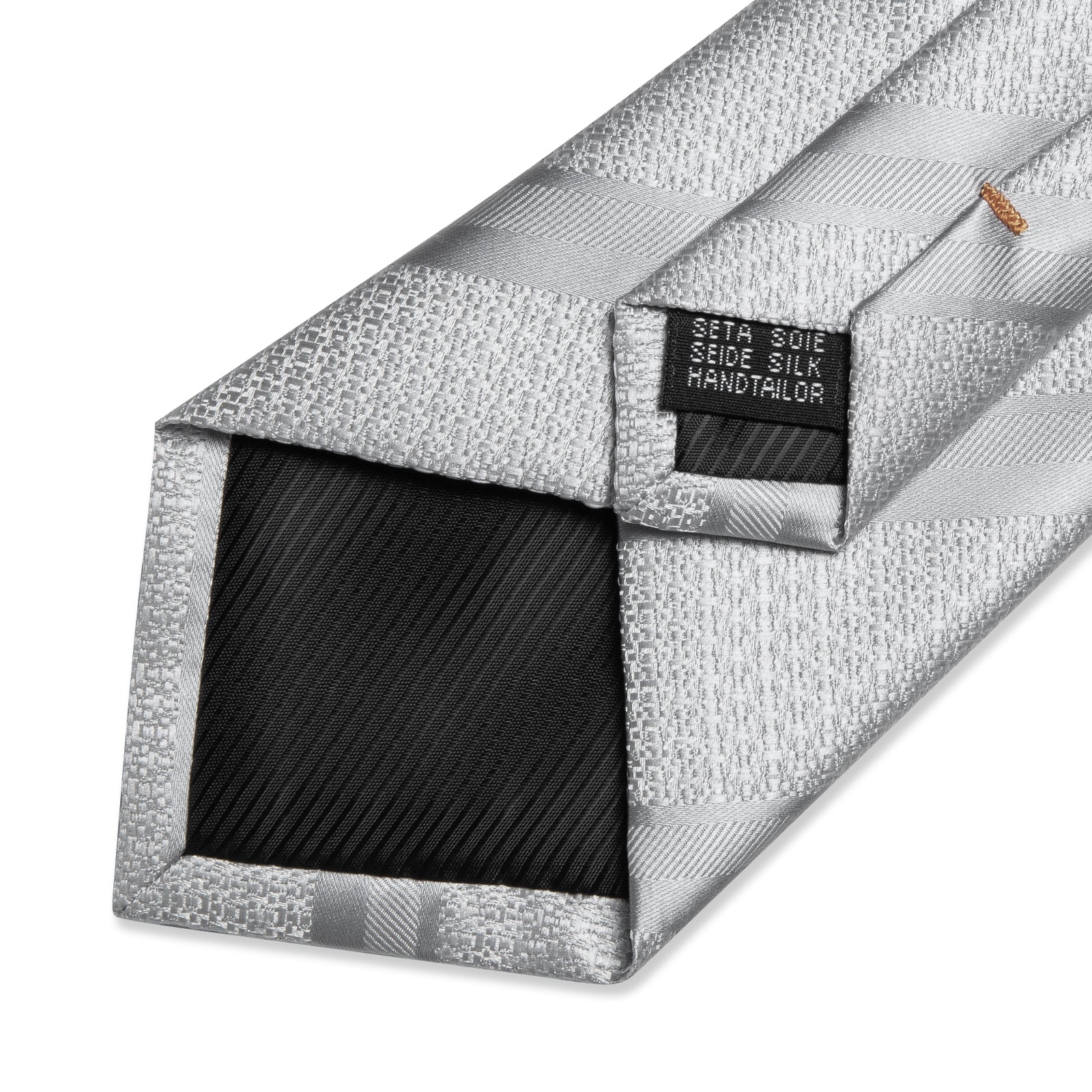 GentCrest Grey Striped Tie Hanky Cufflinks Set - Image 3