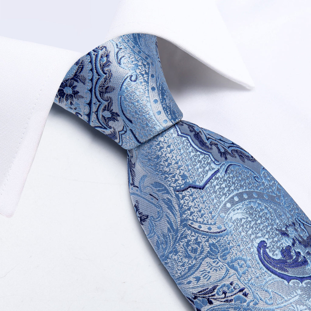 GentCrest Blue Paisley Tie Hanky Cufflinks Set - Image 6