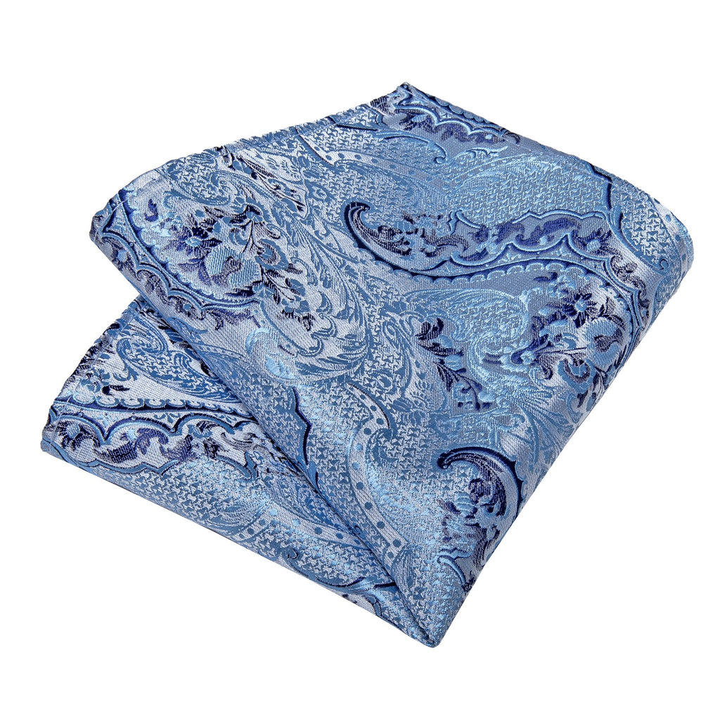 GentCrest Blue Paisley Tie Hanky Cufflinks Set - Image 5