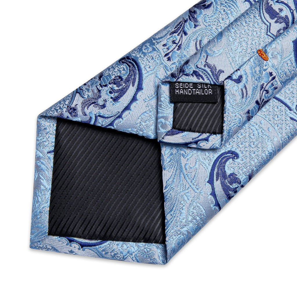 GentCrest Blue Paisley Tie with Rings - Image 5