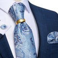 GentCrest Blue Paisley Tie with Rings - Image 1