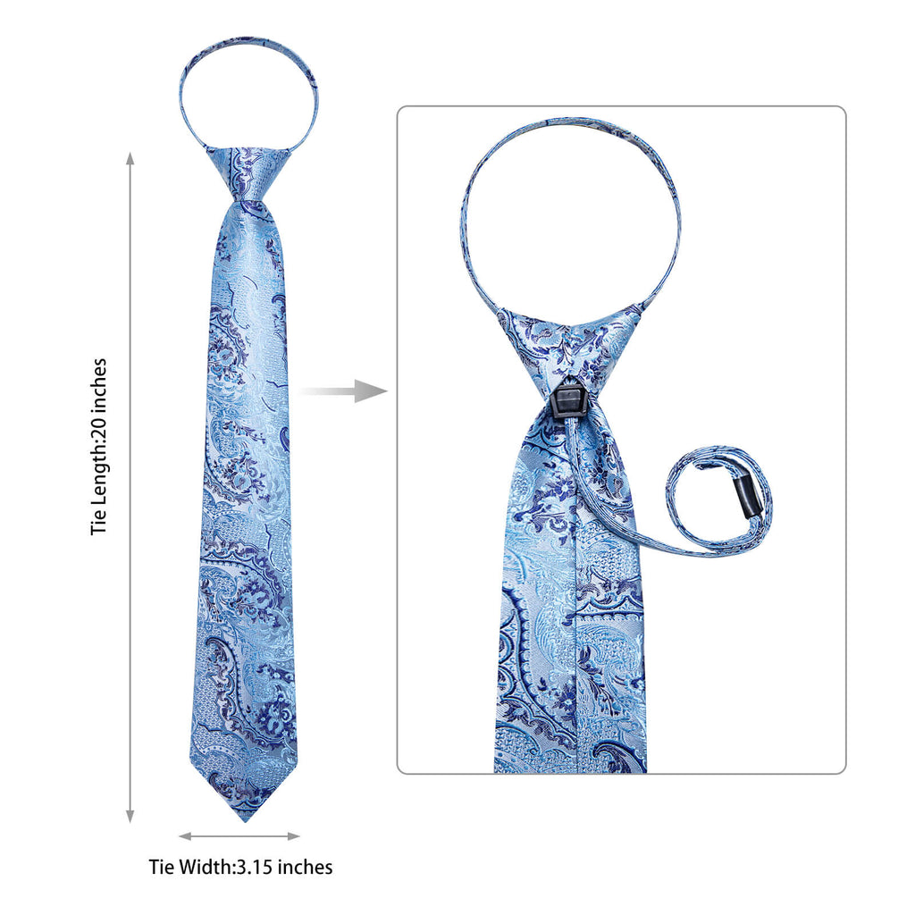 GentCrest Blue Paisley Tie Hanky Cufflinks Set - Image 5