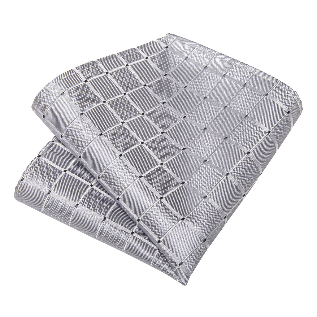 GentCrest Grey Plaid Tie with Rings - Image 6