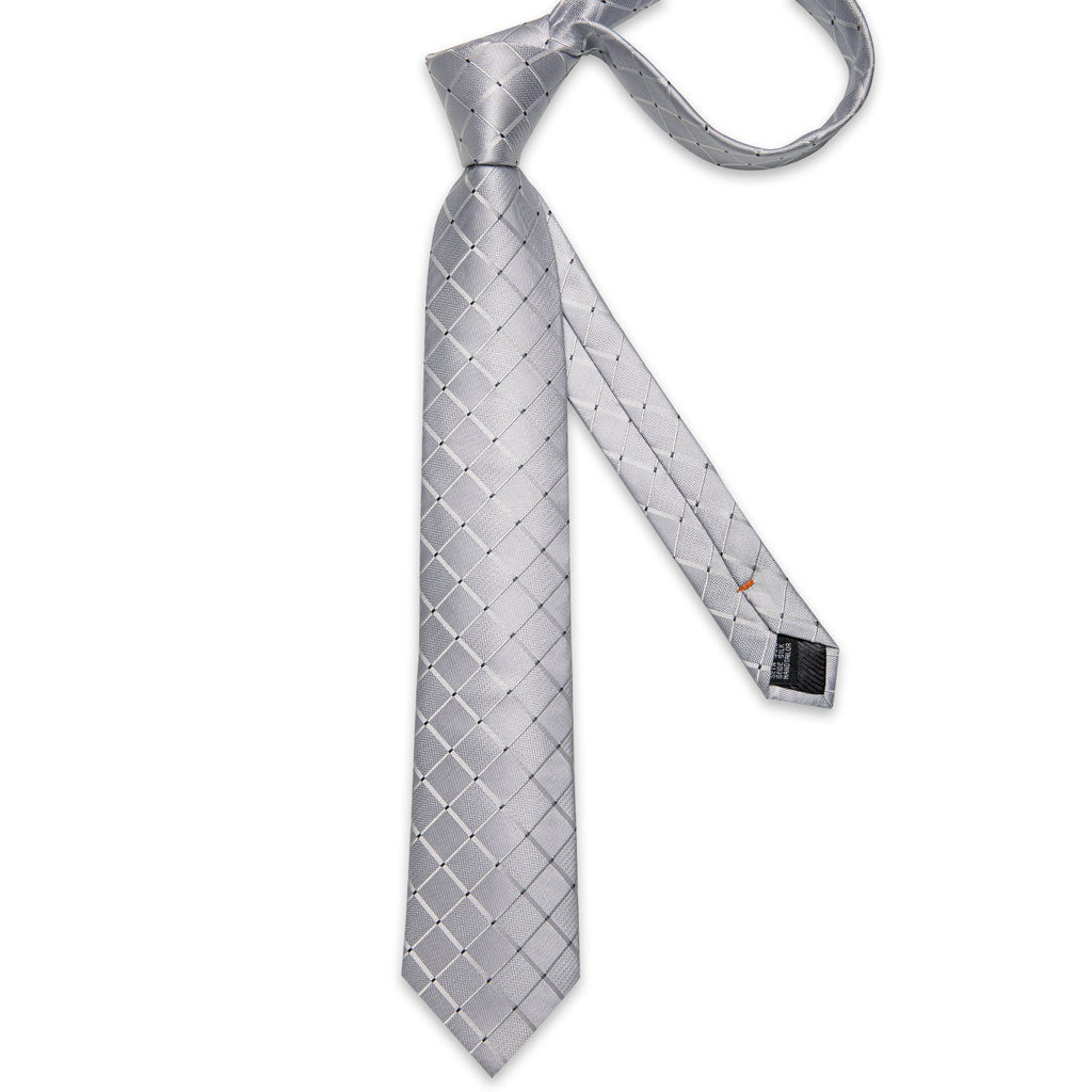 GentCrest Grey Plaid Tie Hanky Cufflinks Set - Image 4