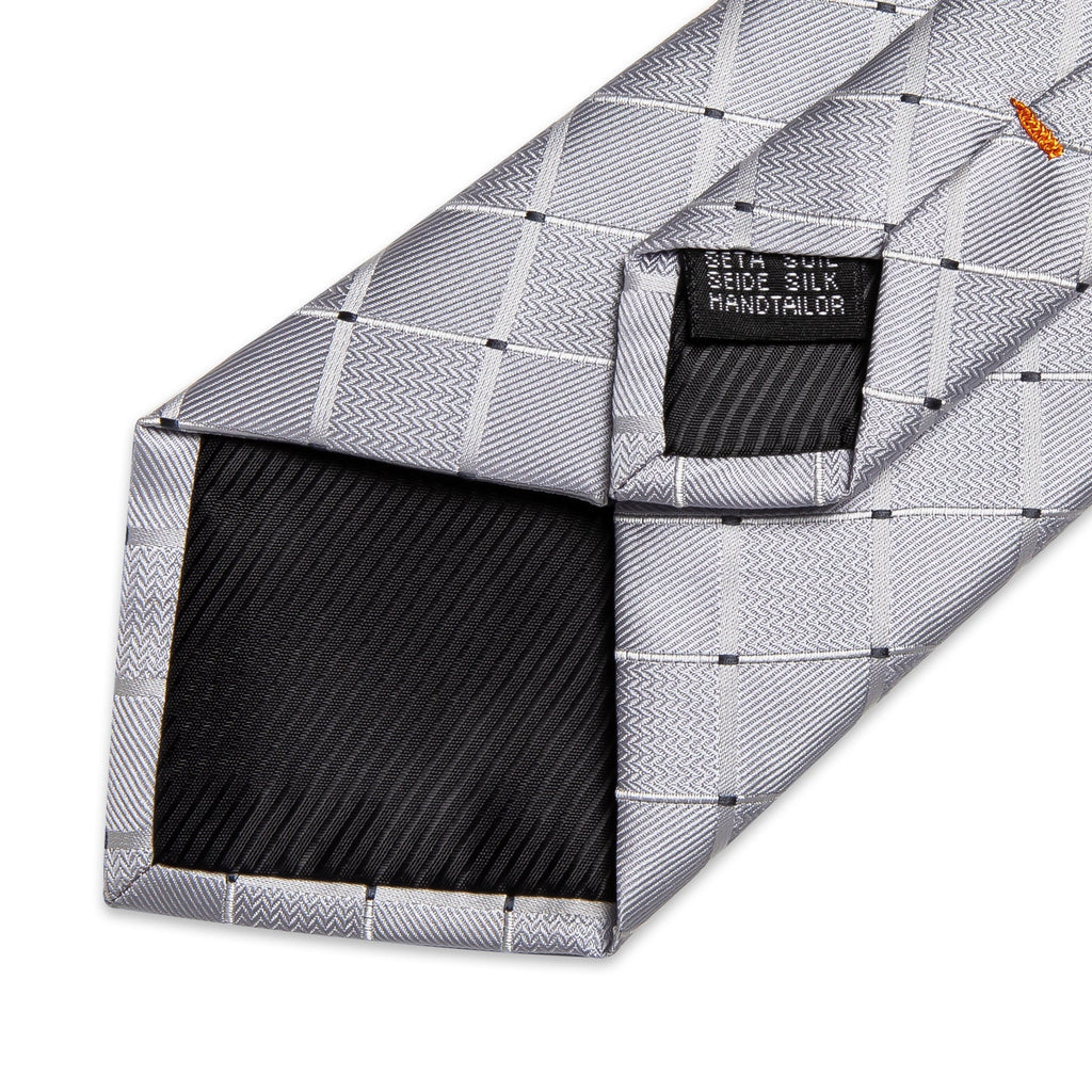 GentCrest Grey Plaid Tie with Rings - Image 5