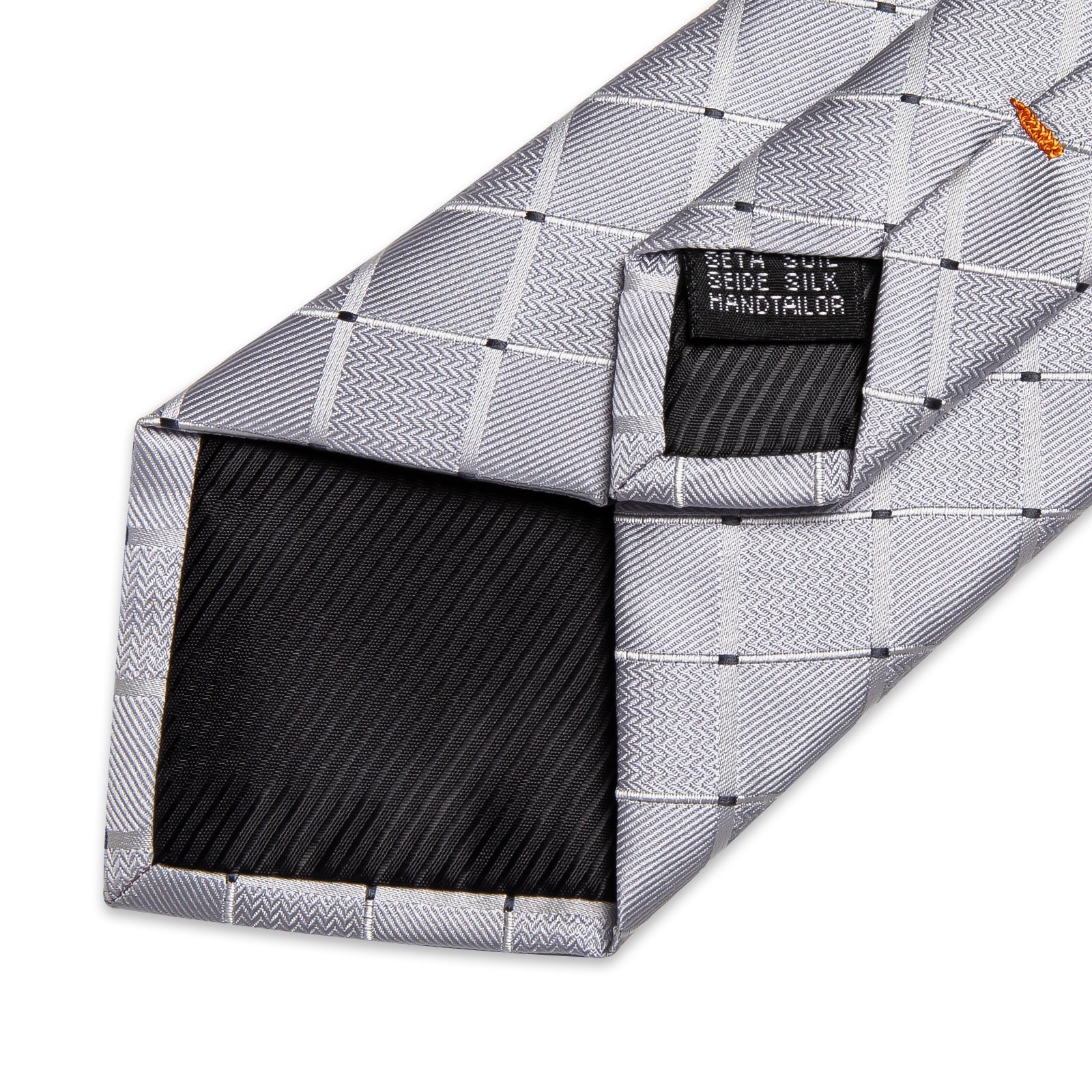 GentCrest Grey Plaid Tie with Rings - Image 5
