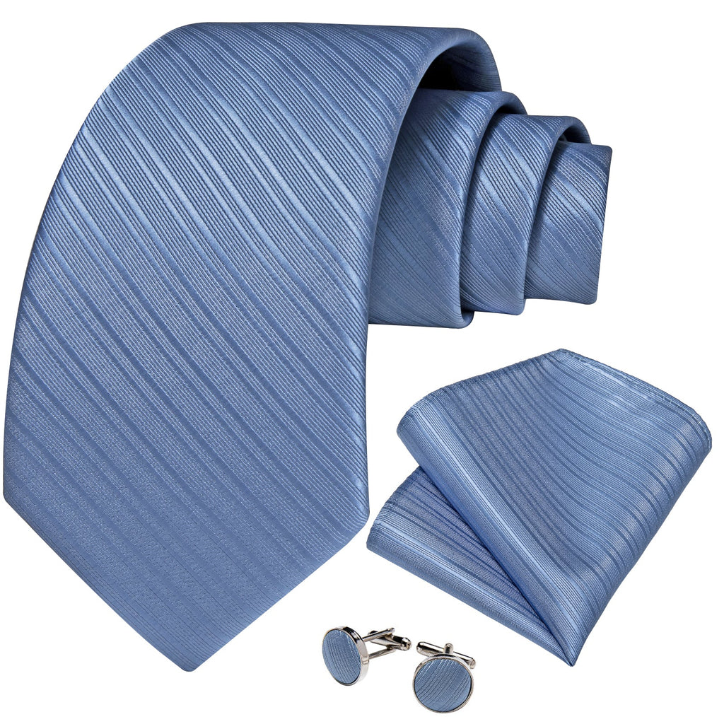 GentCrest Blue Striped Tie Hanky Cufflinks Set - Image 2