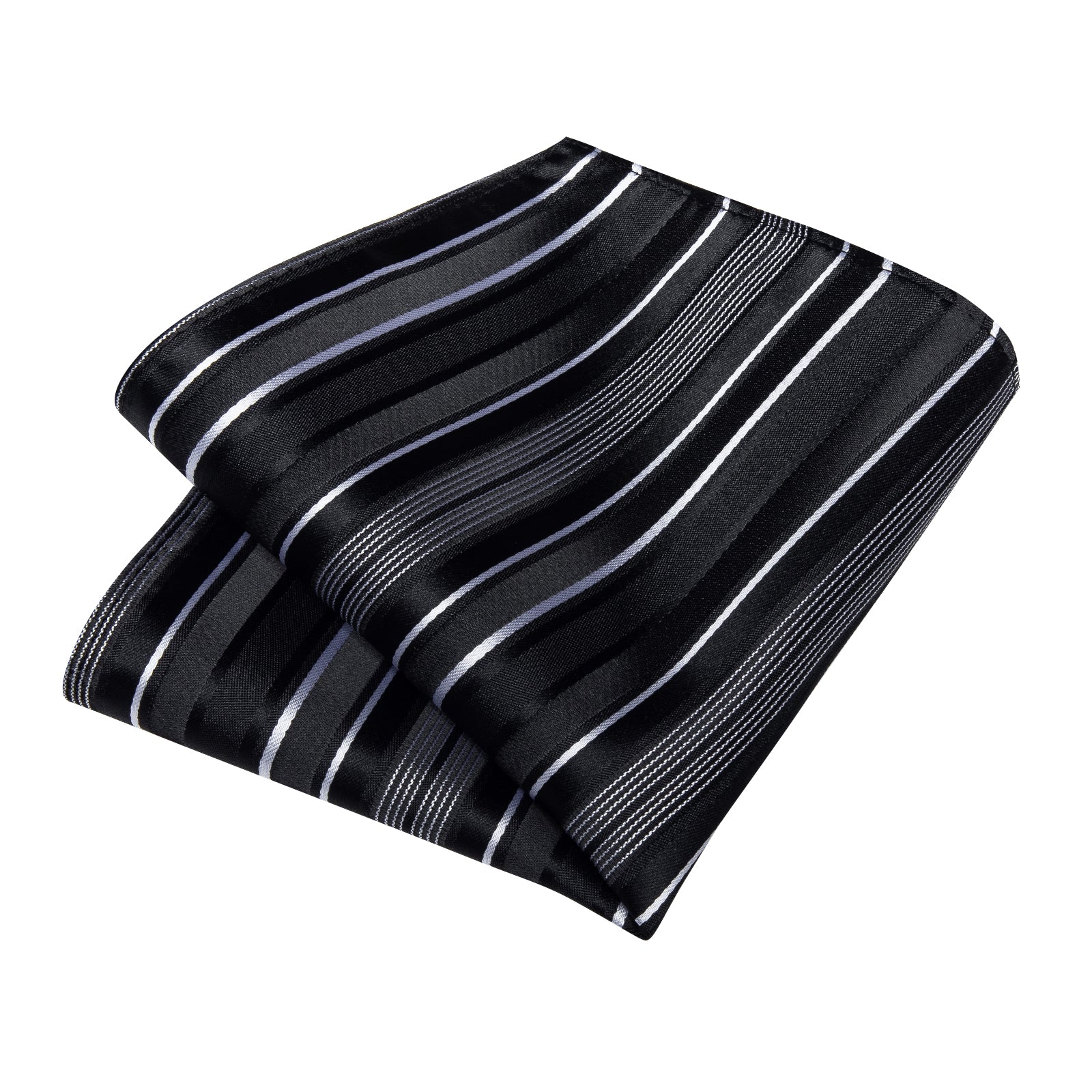 GentCrest Black Striped Tie Hanky Cufflinks Set - Image 4