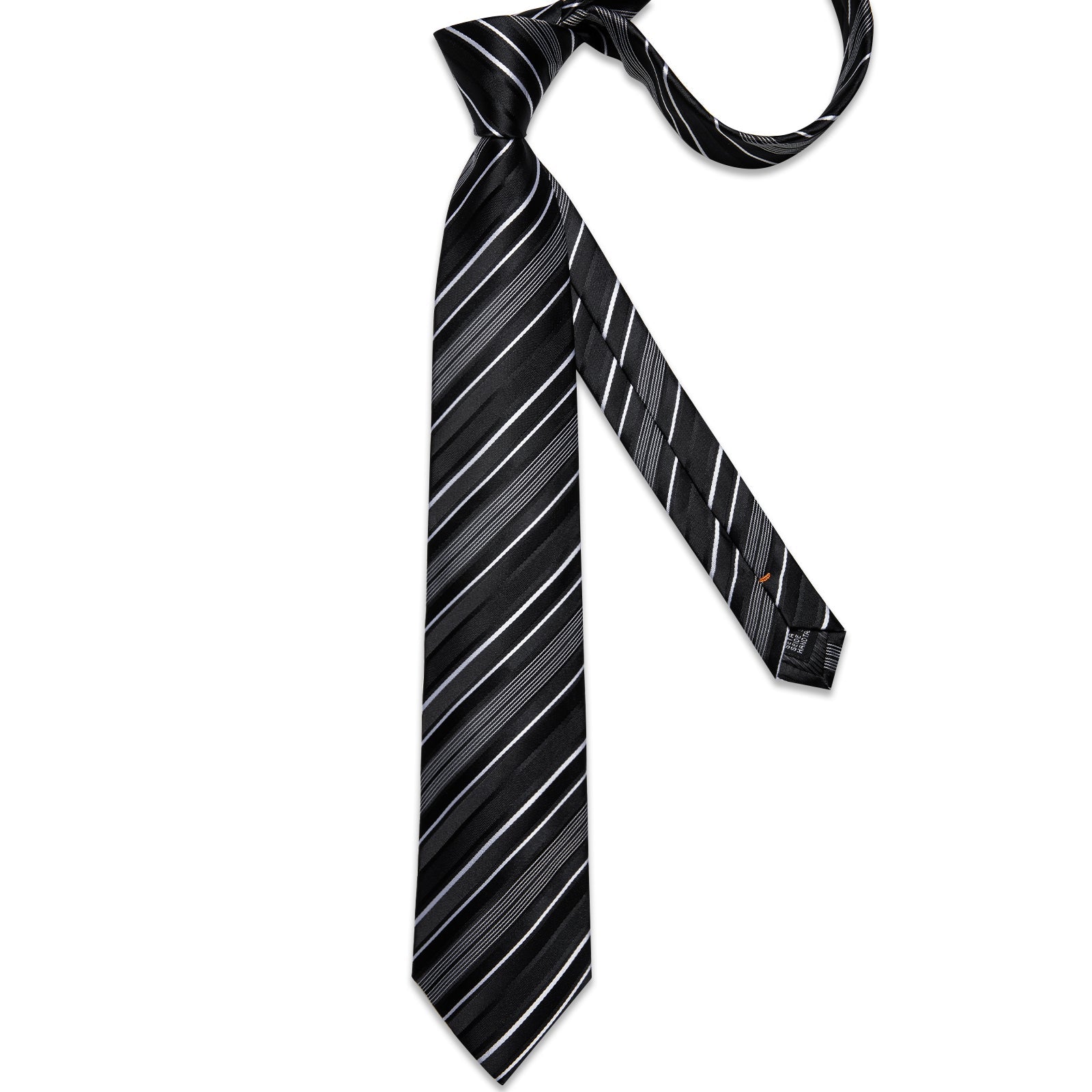 GentCrest Black Striped Tie Hanky Cufflinks Set - Image 3