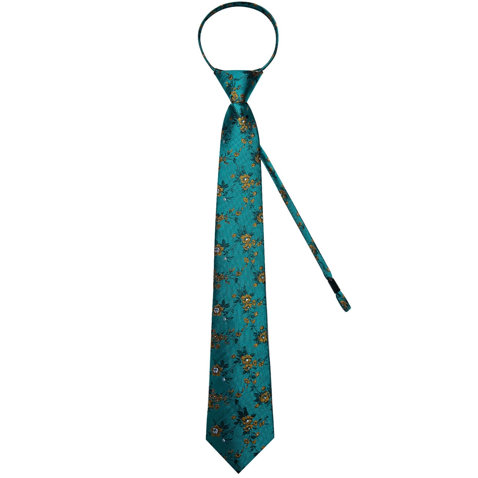 GentCrest Teal Floral Tie Hanky Cufflinks Set - Image 4