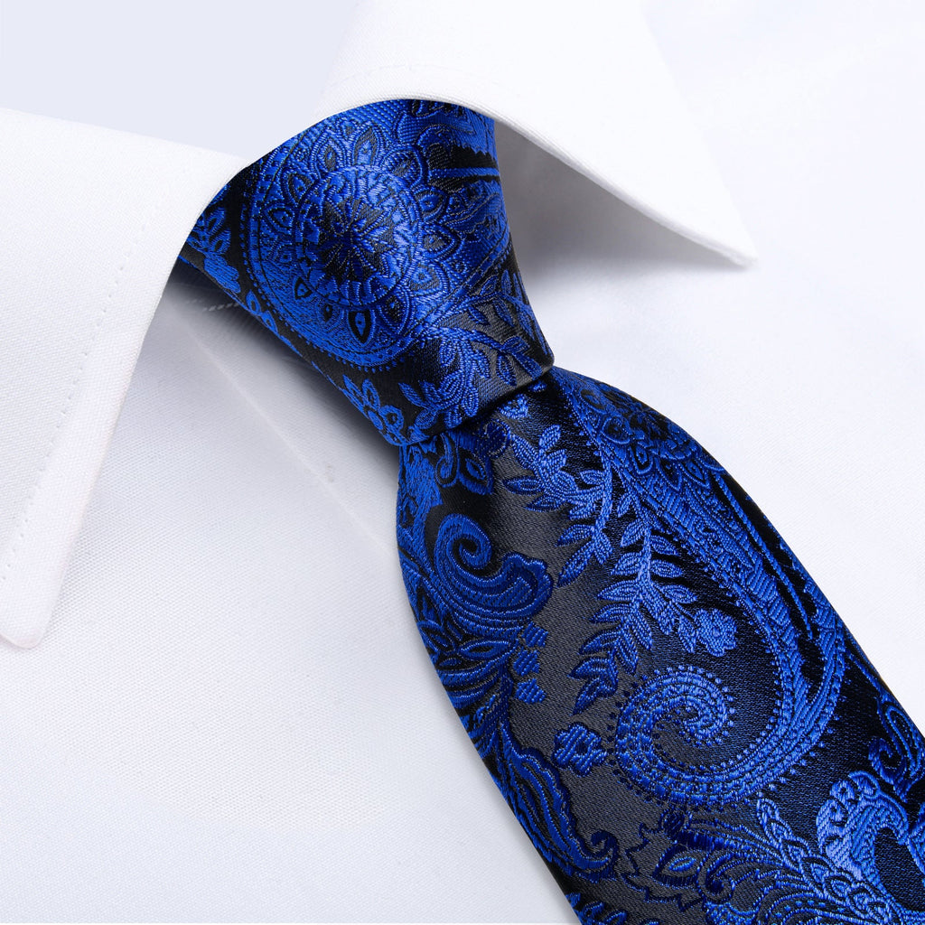 GentCrest Black Paisley Tie Hanky Cufflinks Set - Image 5
