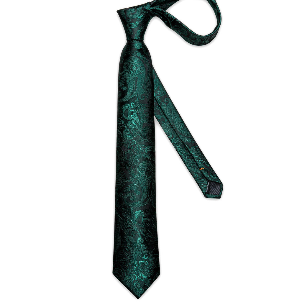 GentCrest Black Paisley Tie with Lapel Pin - Image 3