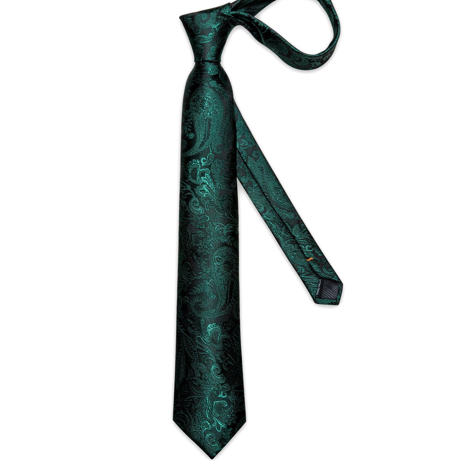 GentCrest Black Paisley Tie with Lapel Pin - Image 3
