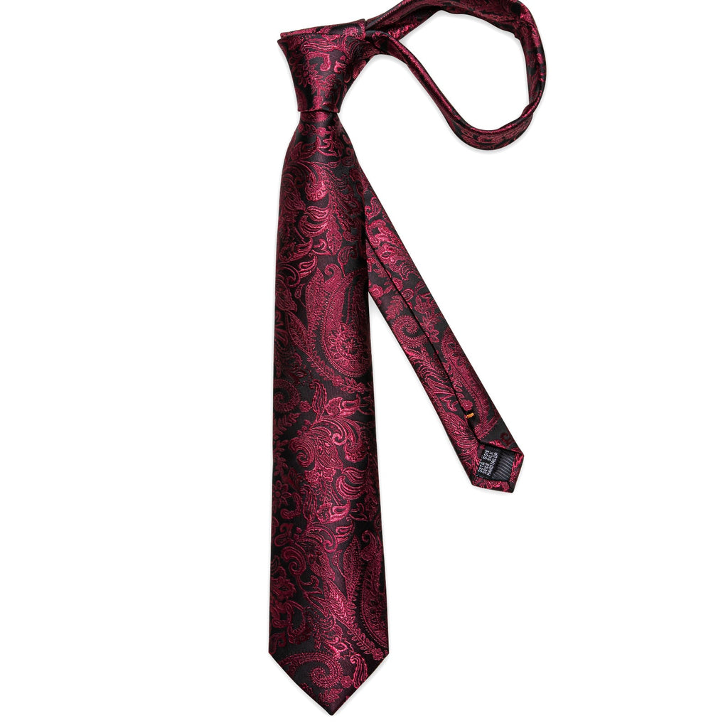 GentCrest Red Paisley Tie Hanky Cufflinks Set - Image 3