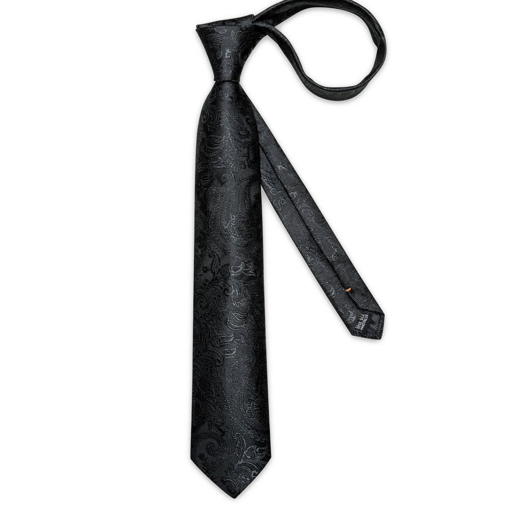 GentCrest Black Paisley Tie Hanky Cufflinks Set - Image 3