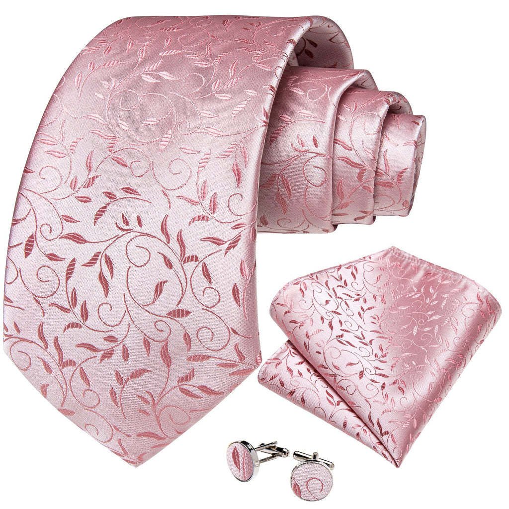 GentCrest Pink Floral Tie Hanky Cufflinks Set - Image 2