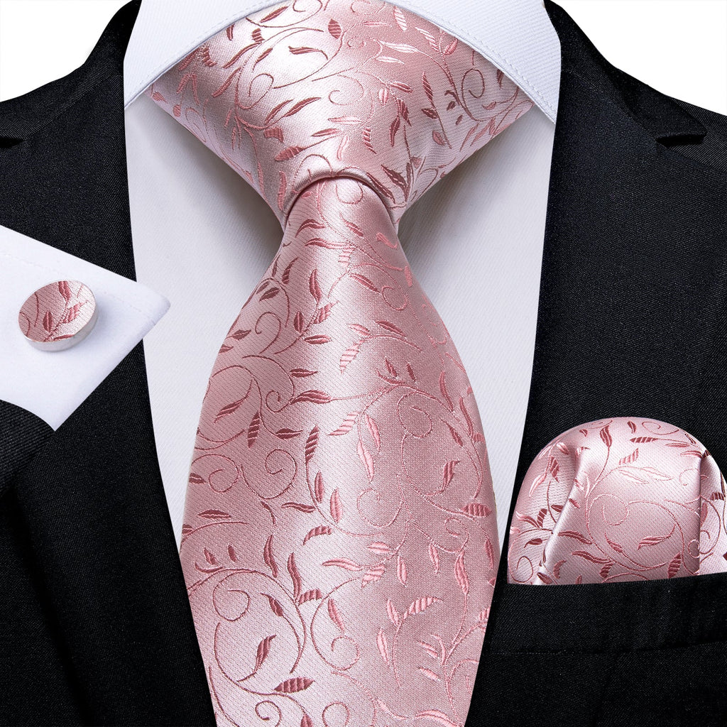 GentCrest Pink Floral Tie Hanky Cufflinks Set - Image 1