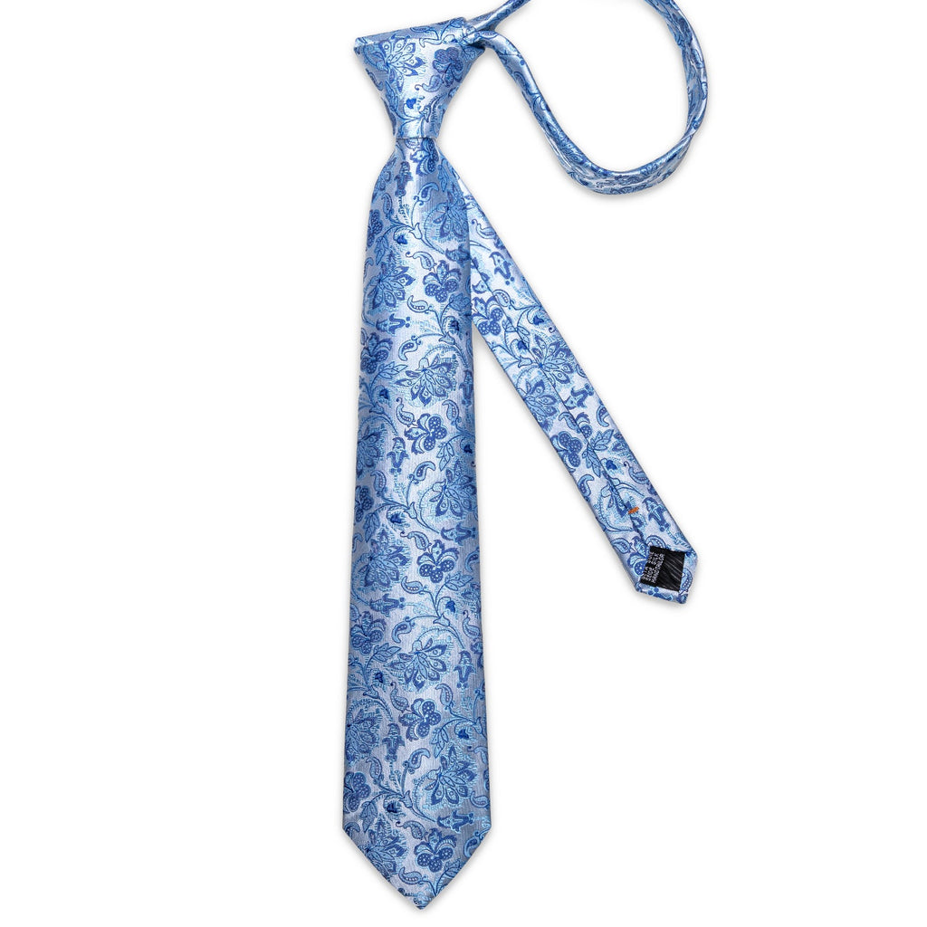 GentCrest Blue Floral Tie Hanky Cufflinks Set - Image 3