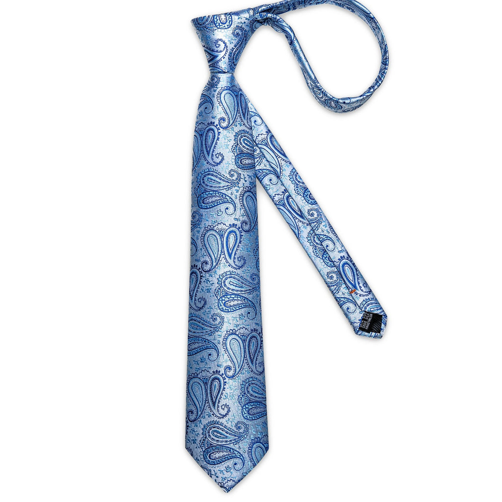 GentCrest Blue Paisley Tie Hanky Cufflinks Set - Image 3