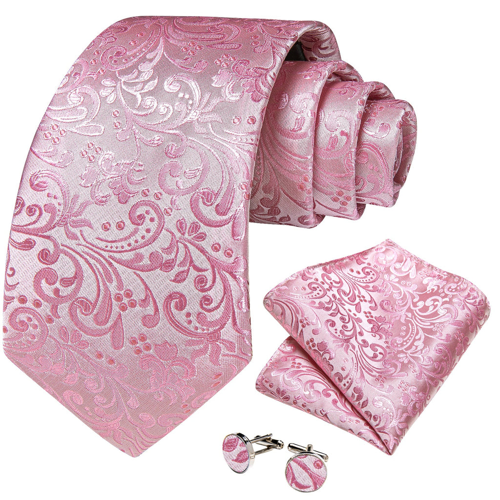 GentCrest Pink Paisley Tie Hanky Cufflinks Set - Image 2