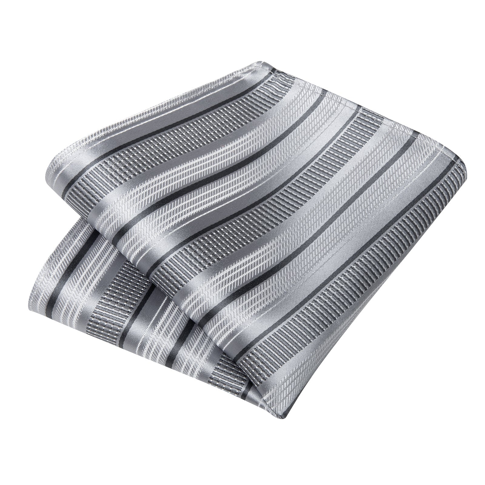 GentCrest Grey Striped Tie Hanky Cufflinks Set - Image 3
