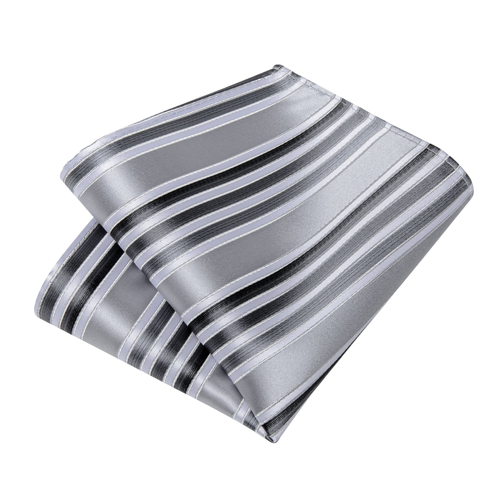 GentCrest Grey Striped Tie Hanky Cufflinks Set - Image 3