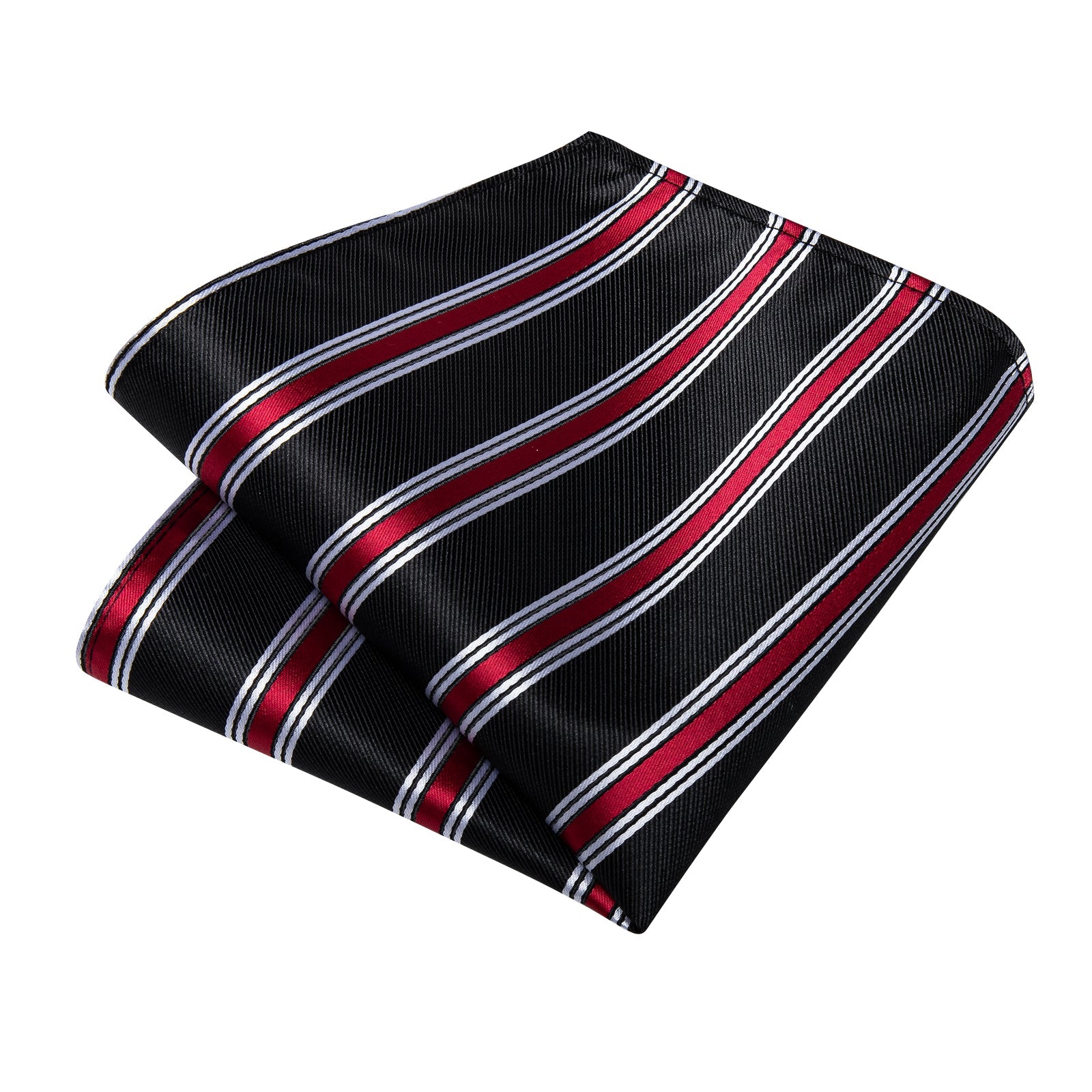GentCrest Black Striped Tie Hanky Cufflinks Set - Image 4