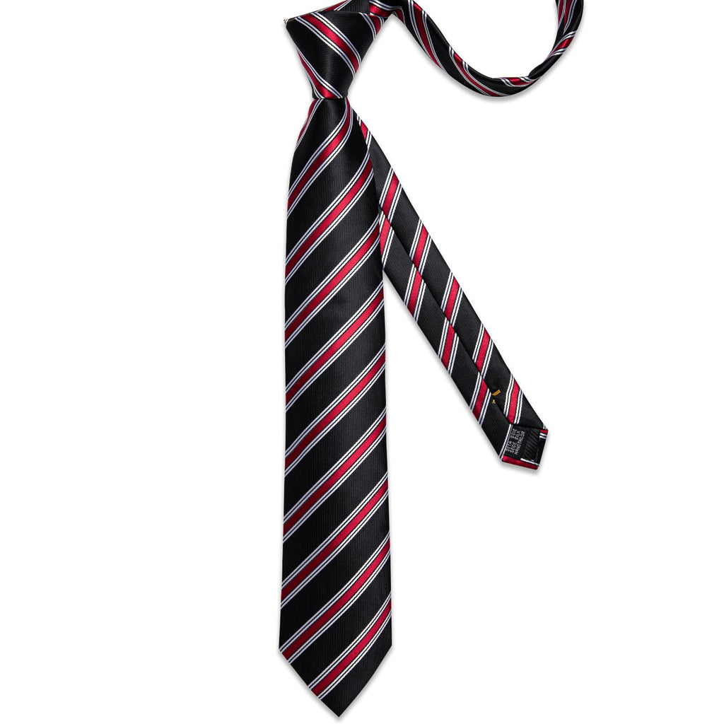 GentCrest Black Striped Tie Hanky Cufflinks Set - Image 3