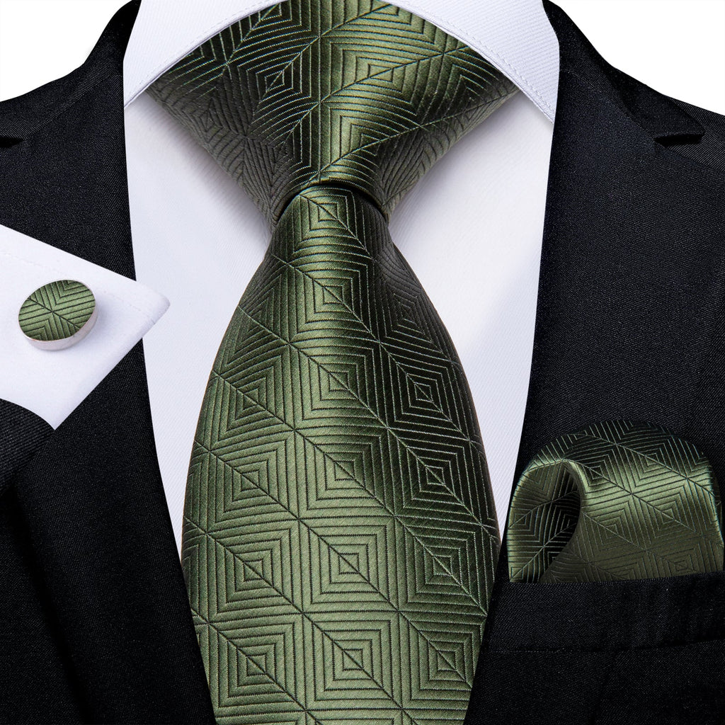 GentCrest Green Novelty Tie Hanky Cufflinks Set - Image 1
