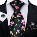 Black Christmas Decorations Silk Tie Set - GentCrest