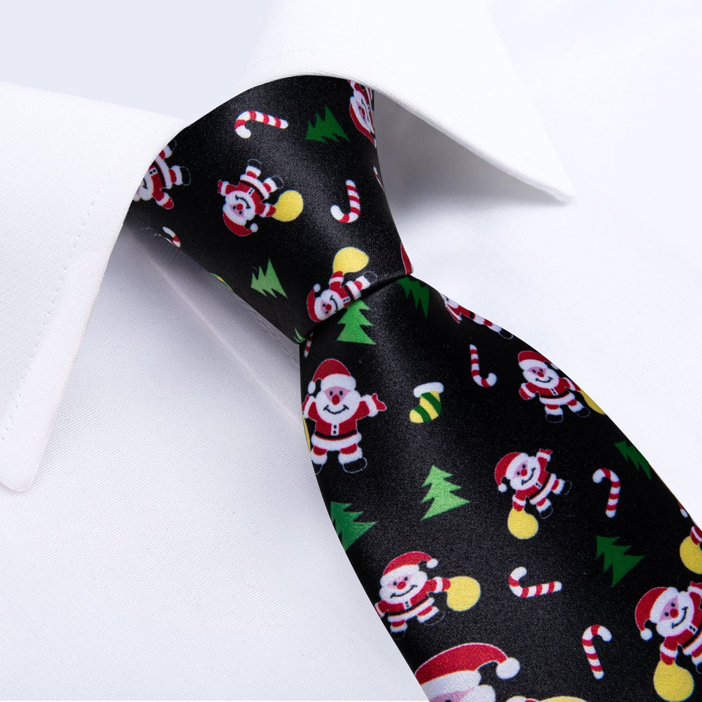 Black Christmas Decorations Silk Tie Set - GentCrest - View 2