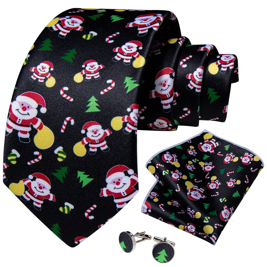 Black Christmas Decorations Silk Tie Set - GentCrest - View 3