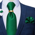 GentCrest Green Solid Tie with Rings - Image 1