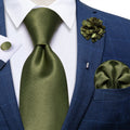 GentCrest Green Solid Tie with Accessories - Image 1