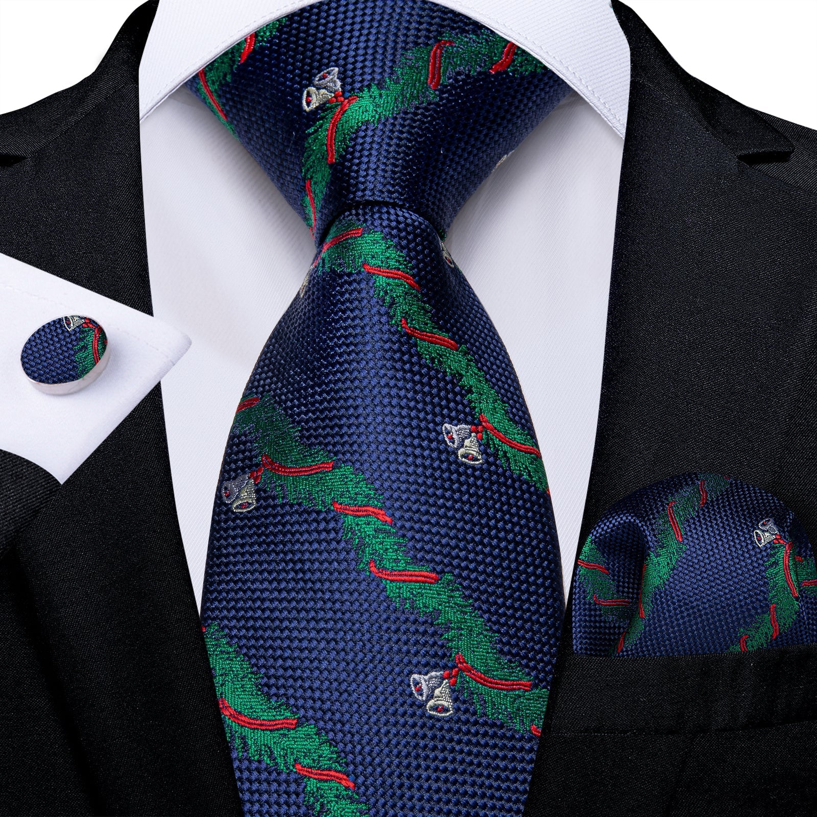 Christmas Garland Silk Tie Set - GentCrest
