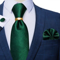 GentCrest Green Solid Tie with Rings - Image 1